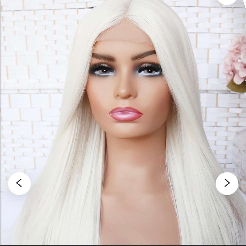 White blonde wig long